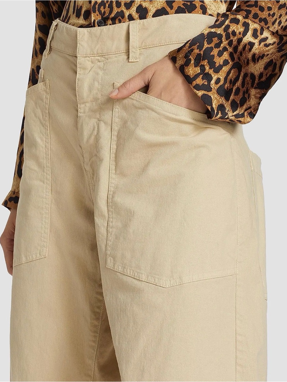 Nili Lotan Shon Pant sandstone Bow Leg Carpenter 8 tan - Picture 14 of 15
